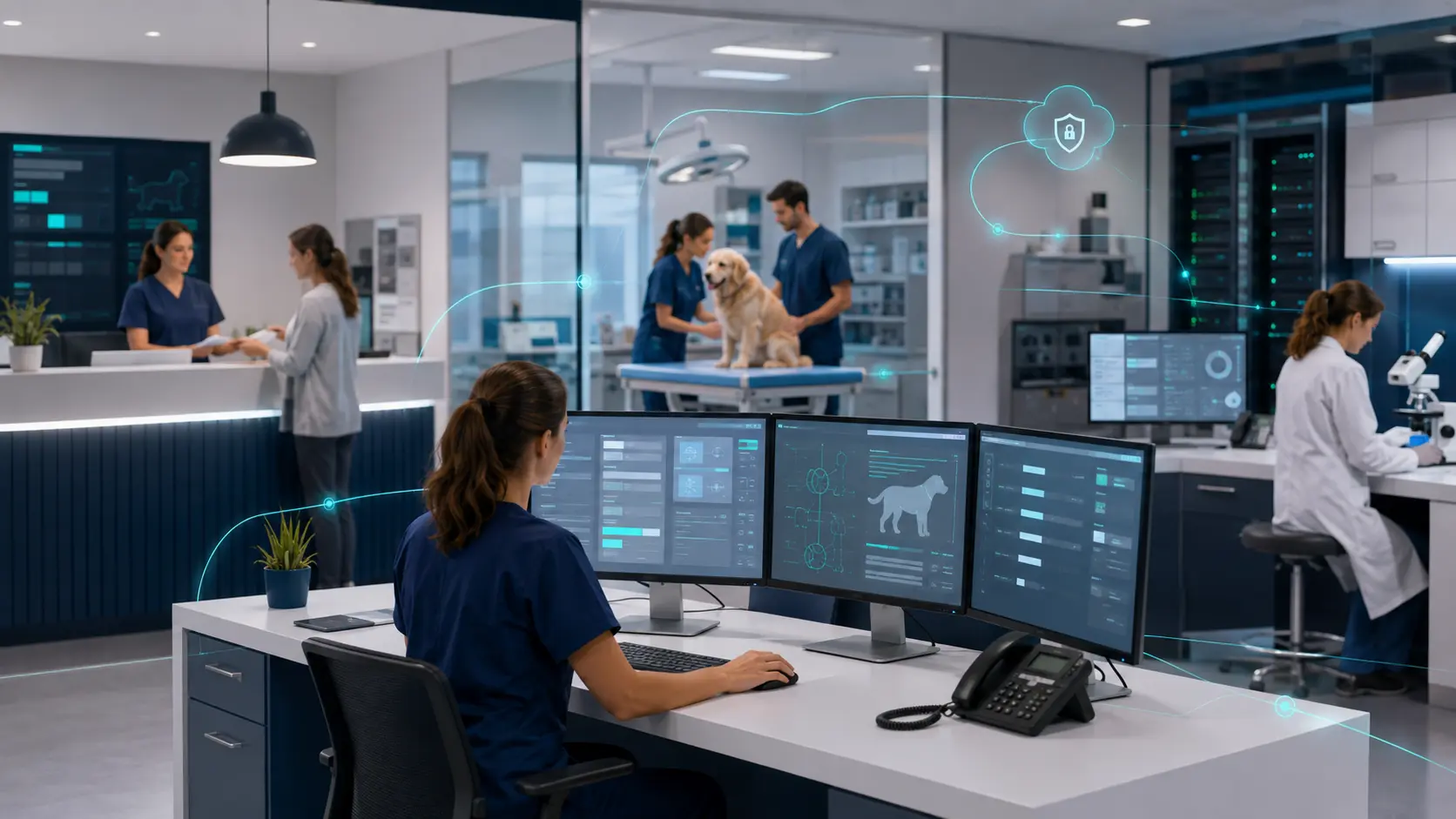 Digitale Arbeitsplätze in einer medizinischen Einrichtung